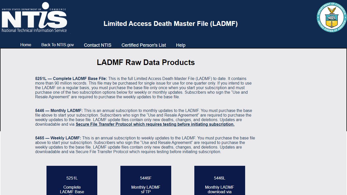 NTIS | LADMF - National Technical Information Service